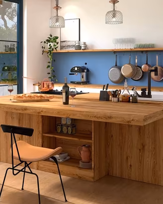 Isola cucina in legno massello su misura