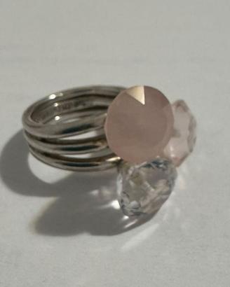 Anello Emporio Armani con tre pietre di topazio