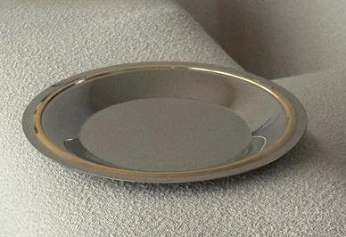 Piatto Portata Vintage Acciaio Inox Bordo Oro Impe