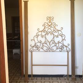 Letto in Ferro Battuto-Foglia Oro