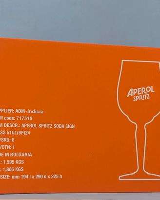Set 6 Calici Bicchieri Aperol Spritz 51cl