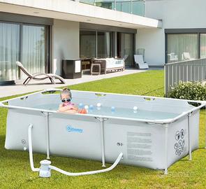 Piscina rigida rettangolare con filtro e valvola