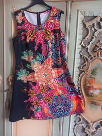 abito floreale svasato con chiusura zip