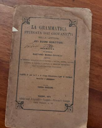 Libro antico 1874 Grammatica