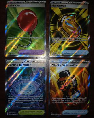 Lotto di 4 Carte Pokemon Ita Rare Holo Allenatore