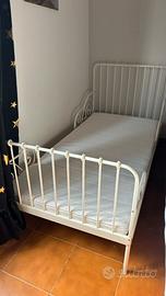 Letto allungabile e doghe, bianco, 80x200 cm