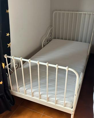 Letto allungabile e doghe, bianco, 80x200 cm