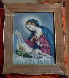 Immagine sacra con cornice (Madonna con bambino)