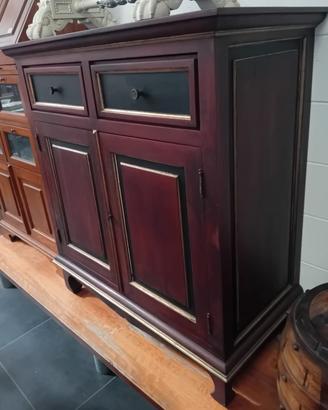 CREDENZA LACCATA e DIPINTA SHABBY CHIC IN CILIEGIO