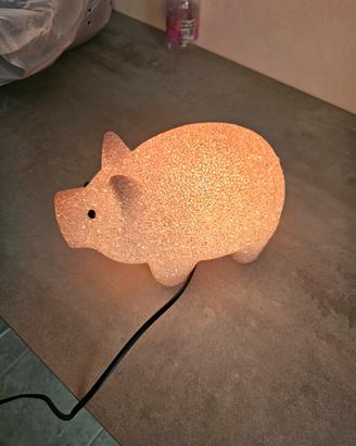 Lampada a led da tavolo a forma di maialino usata