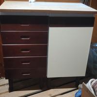 mobiletto 5 cassetti e una anta