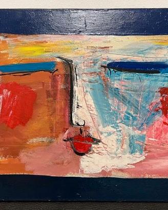 Quadro Volto Astratto di Francesco Catalano 1982