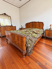 Letto matrimoniale vintage in radica – Chippendale