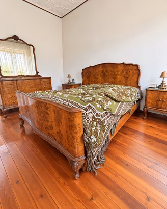 Letto matrimoniale vintage in radica – Chippendale