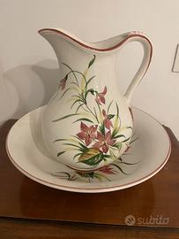 Catino con brocca in ceramica