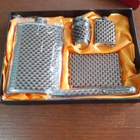 set  uomo,accendino, fiaschietta,penna, port