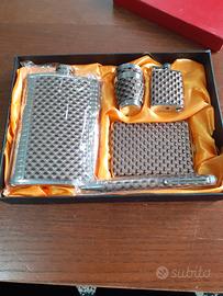 set  uomo,accendino, fiaschietta,penna, port
