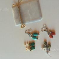 Gruppo 4 paia orecchini in pietra dura