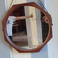 Specchio Ottagonale Legno 53cm