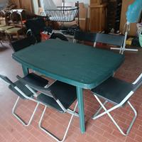 tavolo e sedie da giardino 