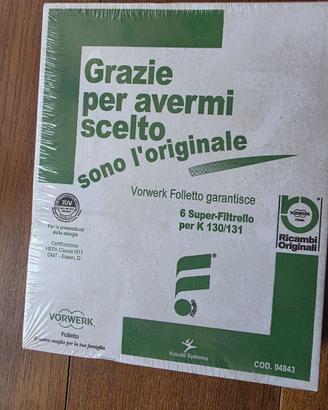 Sacchetti Folletto Super-Filtrello per K 130/131