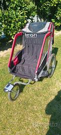 rimorchio carrello bicicletta 2 posti bambini