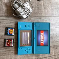Nintendo ds azzurro con tre giochi