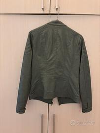 Giacca in ecopelle verde militare nuova