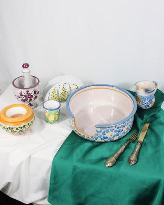 Set di 6 Articoli da Tavola in Ceramica Siciliana