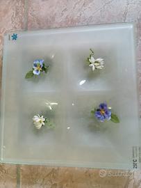 set tavola Gusto centrotavola decorato in vetro 