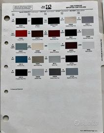 Campionario vernici carrozzeria Porsche 911 86 99