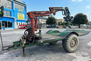 Rimorchio artigiano forestale con gru