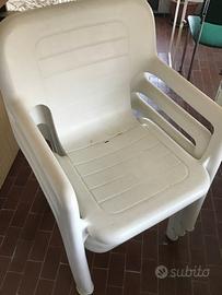 Set 3 sedie giardino bianche resina Grand Soleil