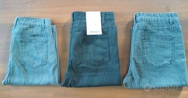 3x pantaloni cotone simil jeans 2XL donna slim fit