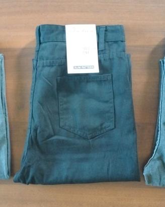 3x pantaloni cotone simil jeans 2XL donna slim fit