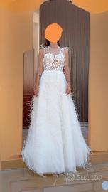 Abito Sposa Piume Struzzo tg.42 (veste S/M)