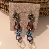 Orecchini pendenti con cerchietti colorati