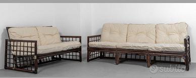 Due divani in bambu anni 70