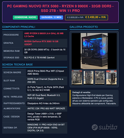 PC Workstation Grafica GRTX5080 Ryzen 9 32GB DD