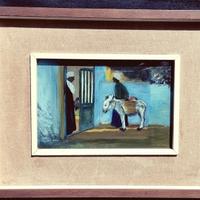 Raro dipinto antico arabo -"Ritorno dalla Medina"