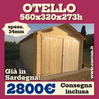 GARAGE DI LEGNO OTELLO 560x320x273h - 34mm