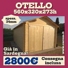 GARAGE DI LEGNO OTELLO 560x320x273h - 34mm