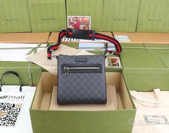 Borsa tracolla uomo/messenger bag  grigio/nero GG
