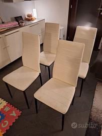 Set 4 sedie ecopelle con coprisedia