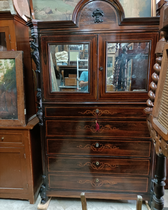 Chiffonier siciliana intarsiata metà 800