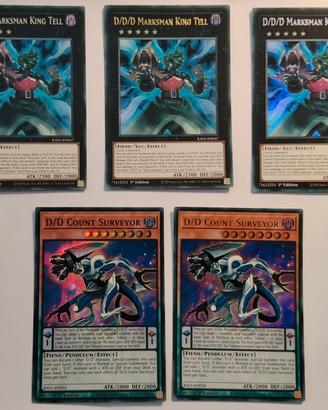Lotto carte D/D/D e PSY Yu gi oh