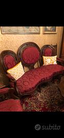 Salottino Antico Vittoriano con Divanetto Triplo