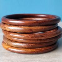 6 Braccialetti in legno a cerchio