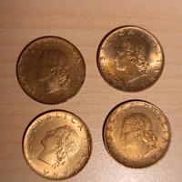 4 monete 20 lire 1975 1979 1985 1986