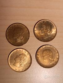 4 monete 20 lire 1975 1979 1985 1986